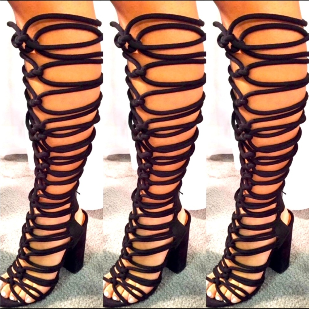 Black Gladiator Sandals